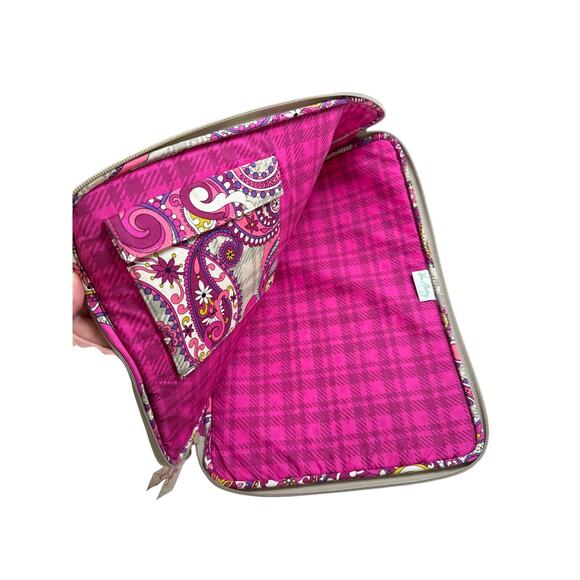 Vera Bradley Paisley Meets Plaid Softshell Computer Laptop Sleeve Case Retired - Picture 4 of 10